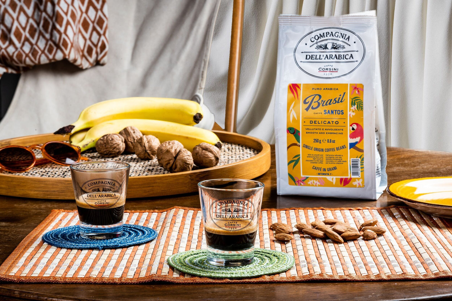 Corsini Brasil Santos Brésil 250g - café en grain, détail des grains