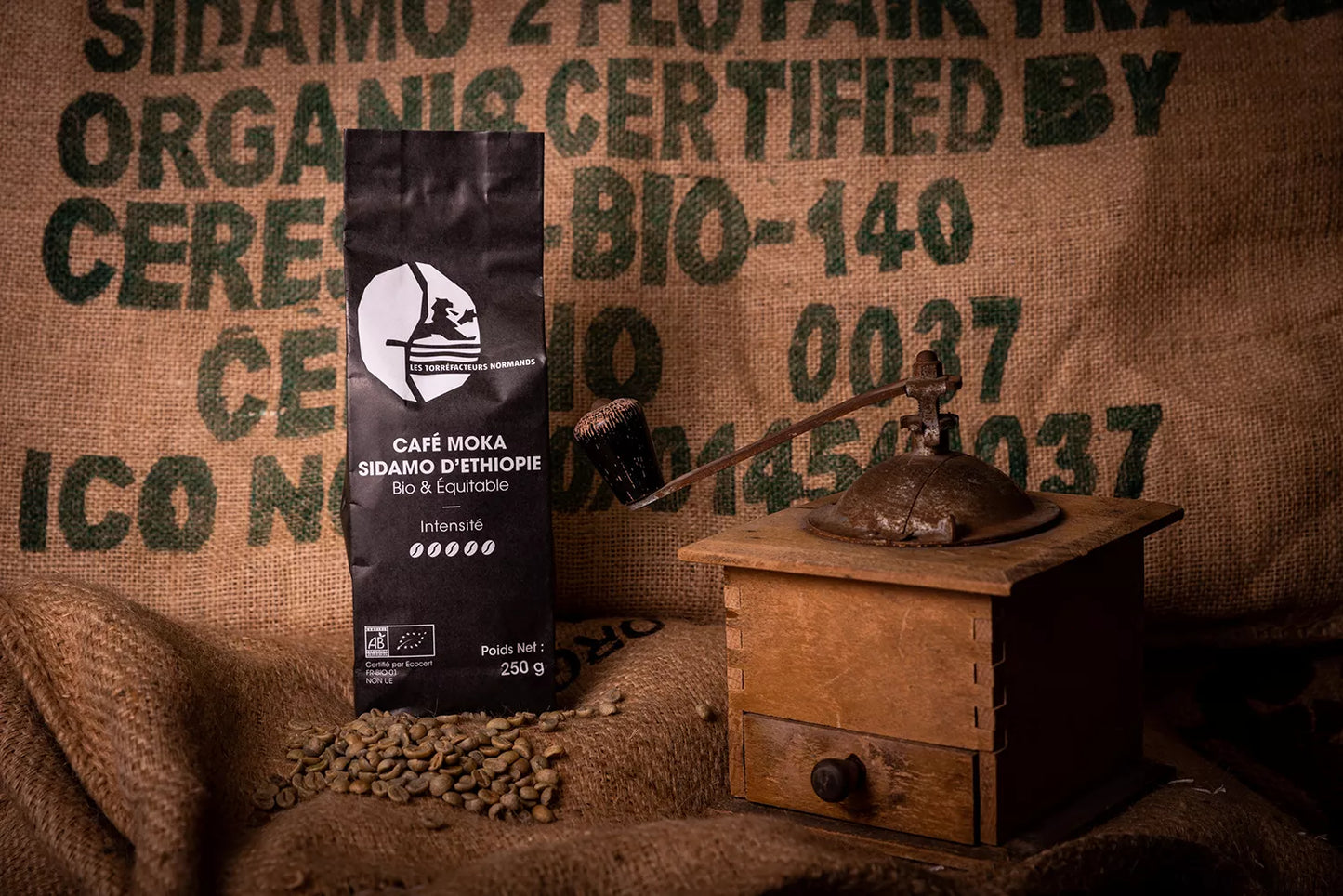 Les Torréfacteurs Normands – Moka d'Éthiopie BIO & Équitable – 250g – Café en grain