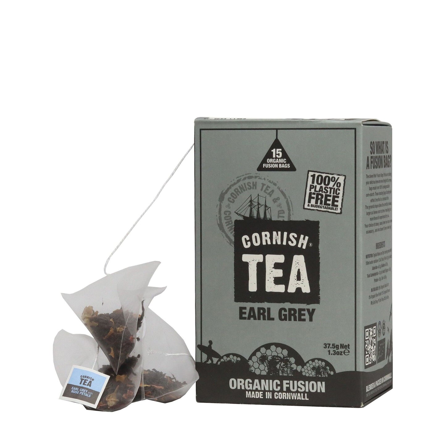 Boîte de thé Fusion Earl Grey en feuilles – 90g (6x15g) – Cornish Tea & Coffee - détail du produit