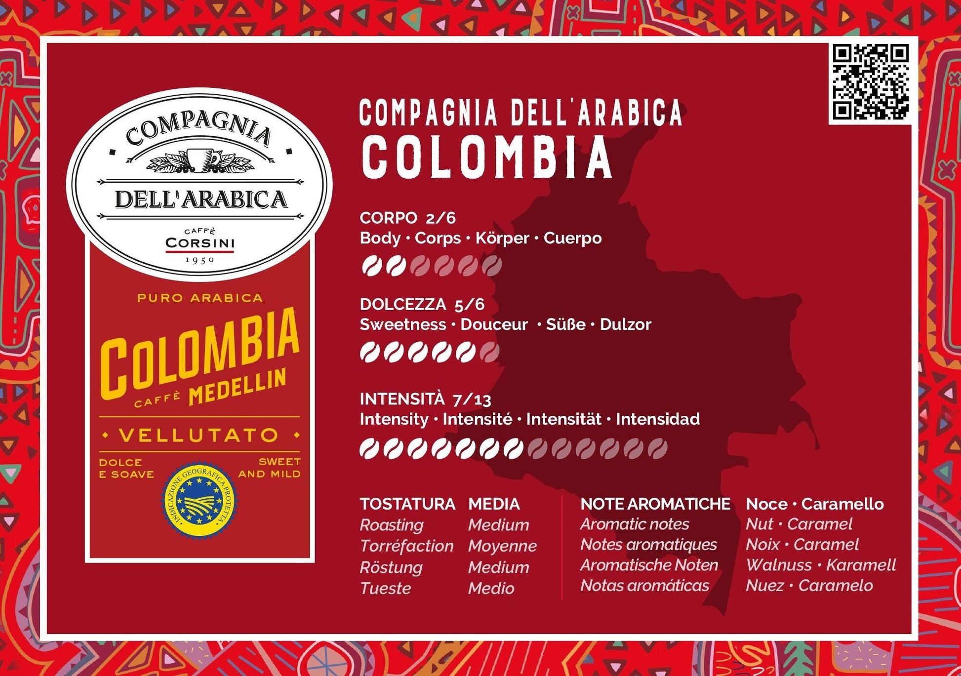 Corsini Capsules Colombia 100% Arabica compatibles Nespresso x10 - café en capsule, détail