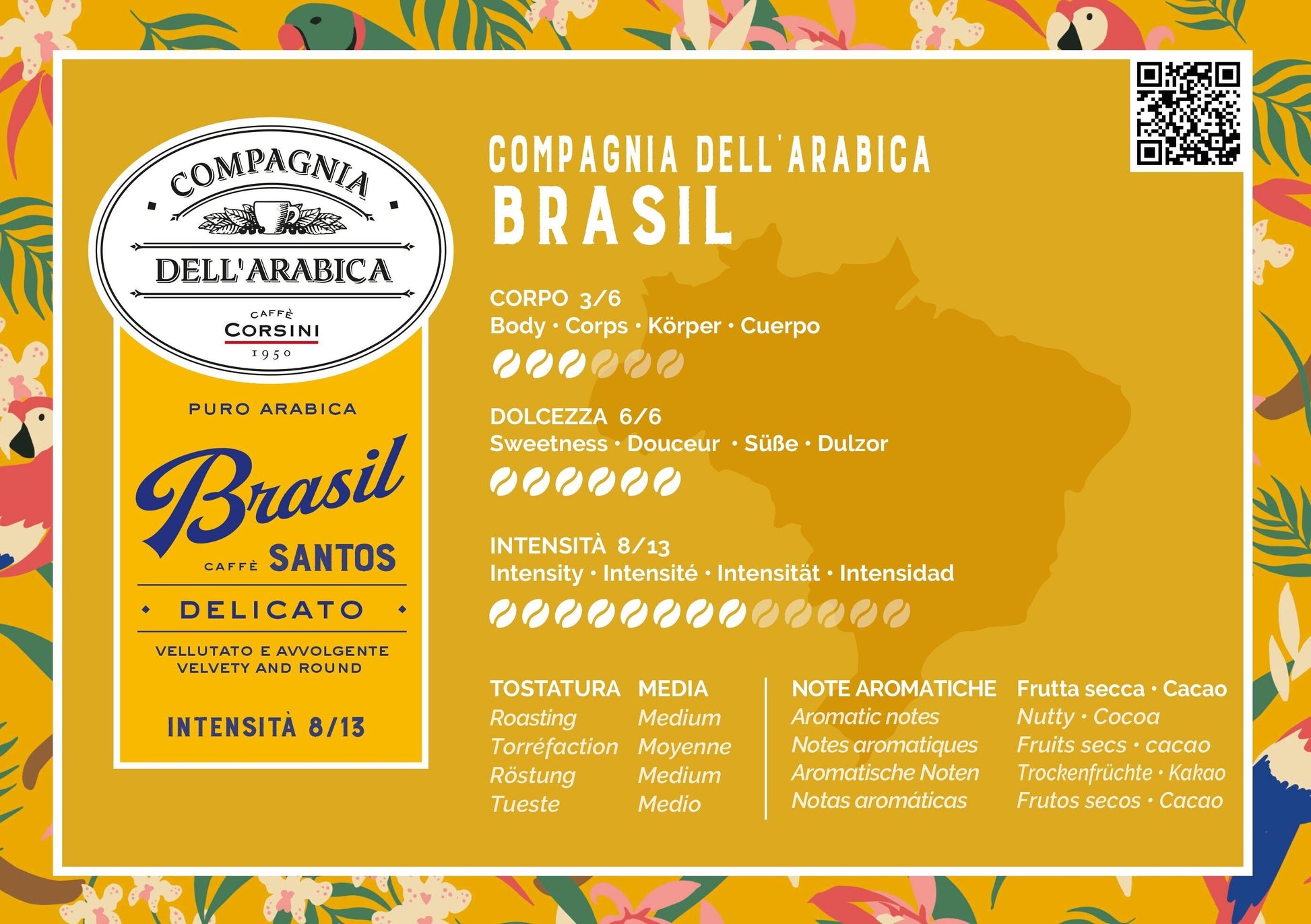 Corsini Capsules Brasil 100% Arabica compatibles Nespresso x10 - café en capsule, boîte