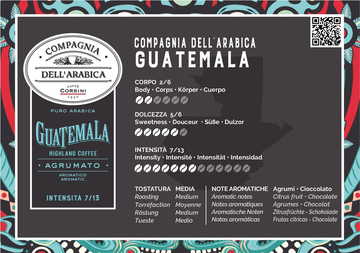 Corsini Capsules Guatemala 100% Arabica compatibles Nespresso x10 - café en capsule, boîte