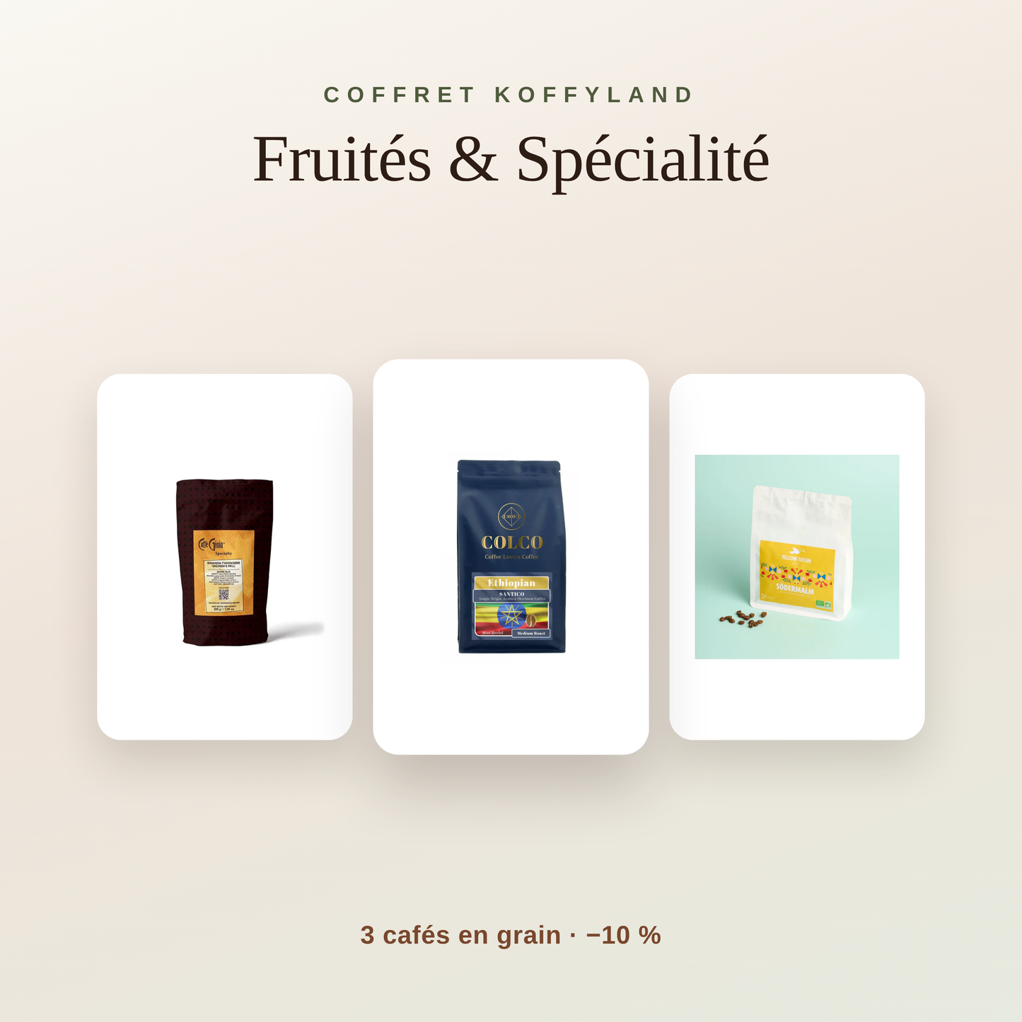 Coffret Fruités & Spécialité — 3 cafés en grain Koffyland